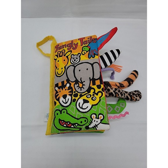 JellyCat Jungly Tails Soft Cloth Book Babies Plush Sensory Preowned - Picture 1 of 6